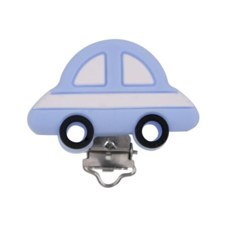 Silicone clip - Car - Baby blue