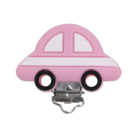 Silicone clip - Car - Baby pink