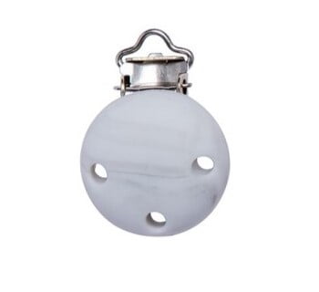 Round silicone clips - marble