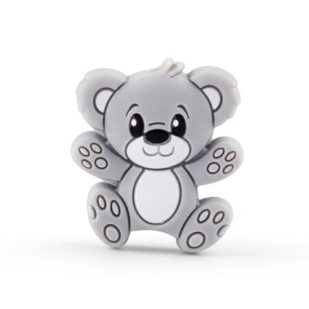 Teddy bear - Motif bead - Grey
