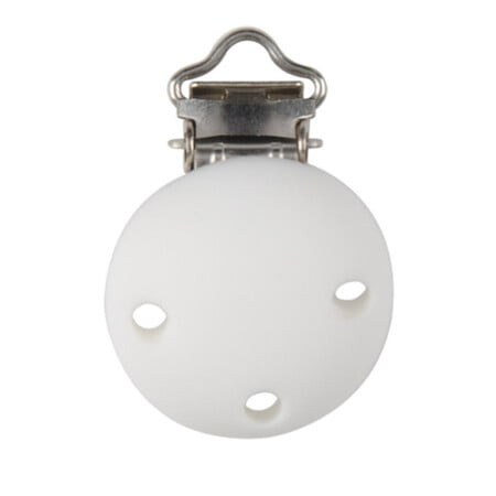 Round silicone clips - White